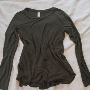 Green luxe long sleeve shirt